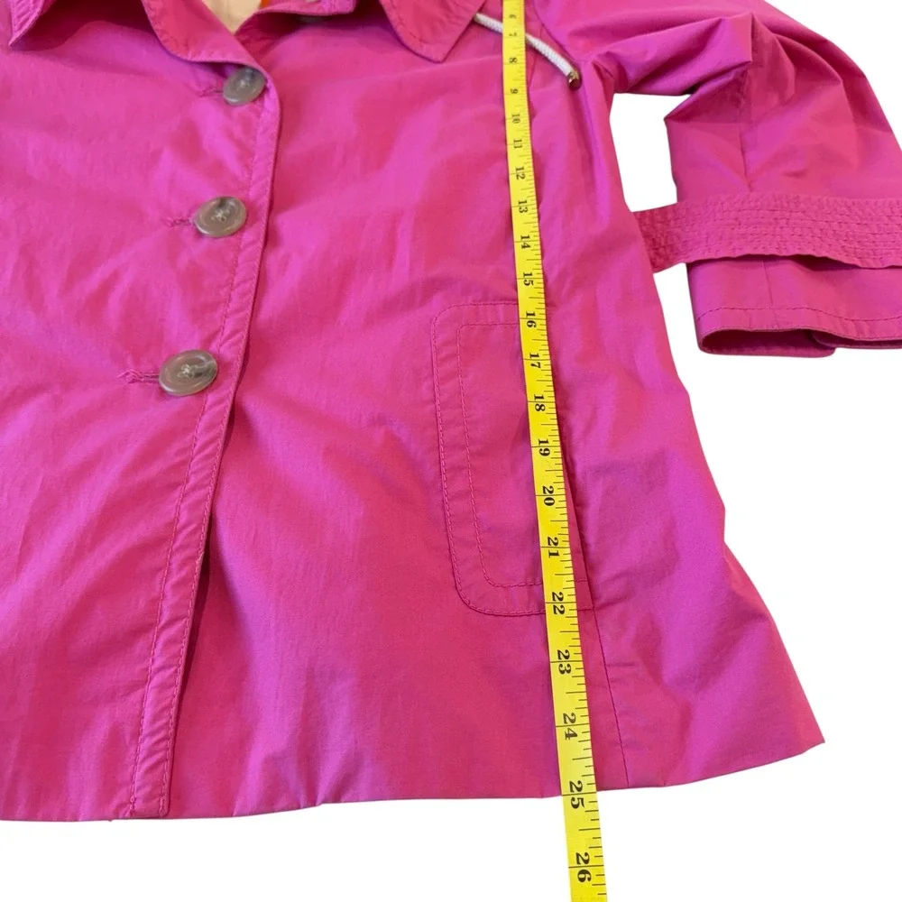 J Crew Pink Lightweight Belted Short Trench Coat Jacket Women Size 4 - Picture 10 of 10